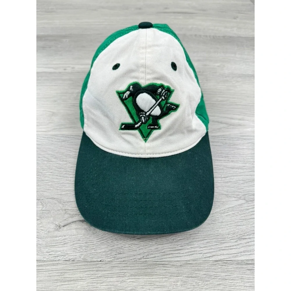 Pittsburgh Penguins Hat Cap Green Adjustable NHL Rare Sample St Patricks Day